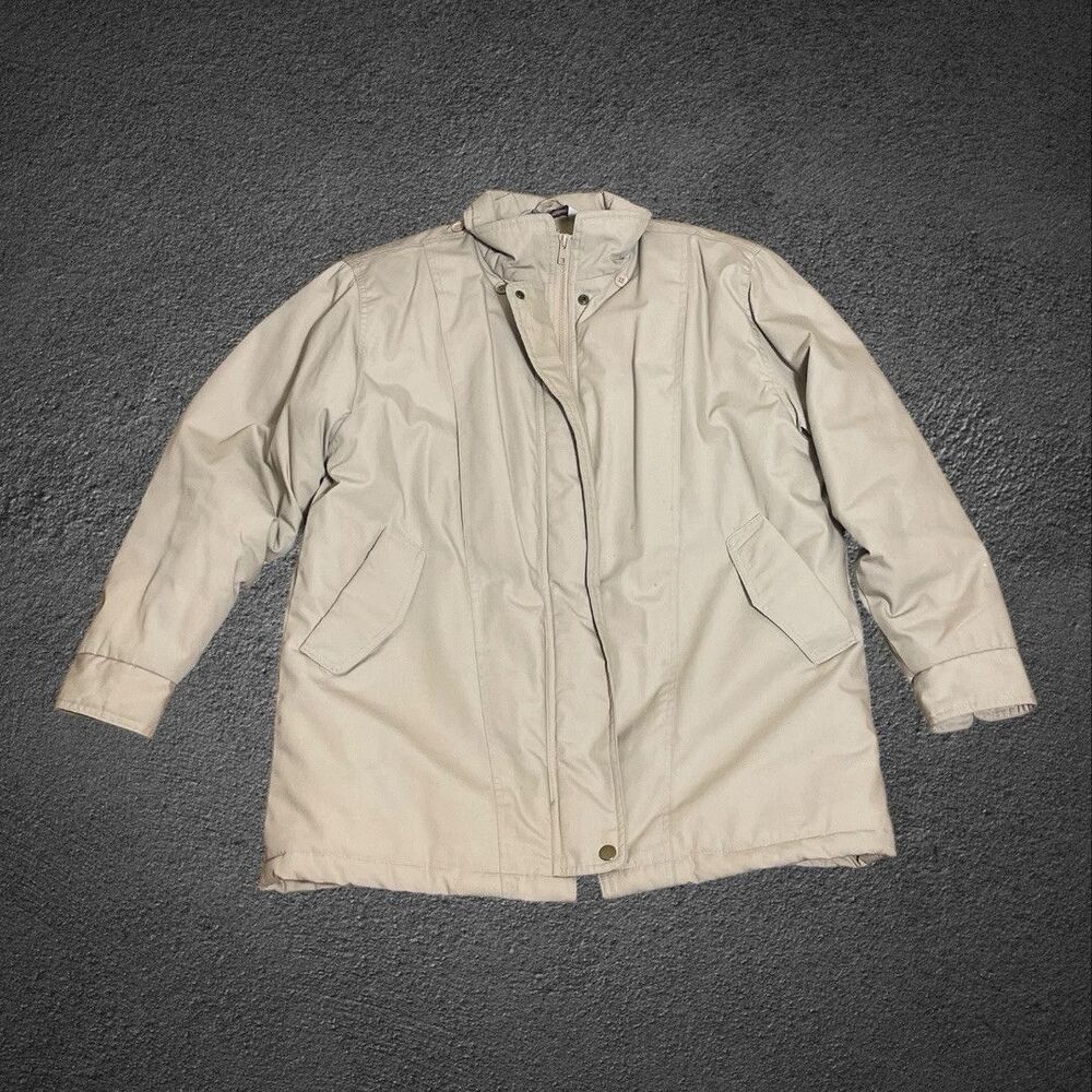 Jacket Windbreaker Vintage Haband Mens Lightweight Tan Brown Zip Sz S